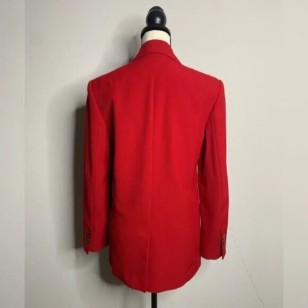 Zara Dark Red Single Breasted Blazer